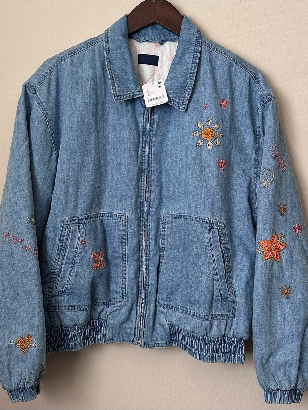 MOTHER | Embroidered Butterfly Denim Jacket (s) NWT - Picture 4 of 16